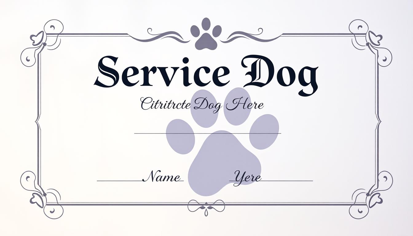 Service Dog Certificate